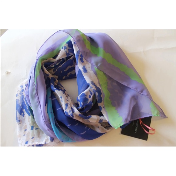 NWT Cynthia Rowley Women Scarf Tie Dye Violet Blue White Winter Beautiful - Picture 5 of 8